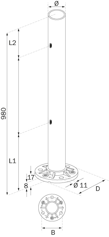 Baluster Posts - Model 1610 CAD Drawing
